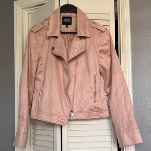 Women's Pink Faux-Suede Jacket